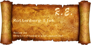 Rottenberg Elek névjegykártya
